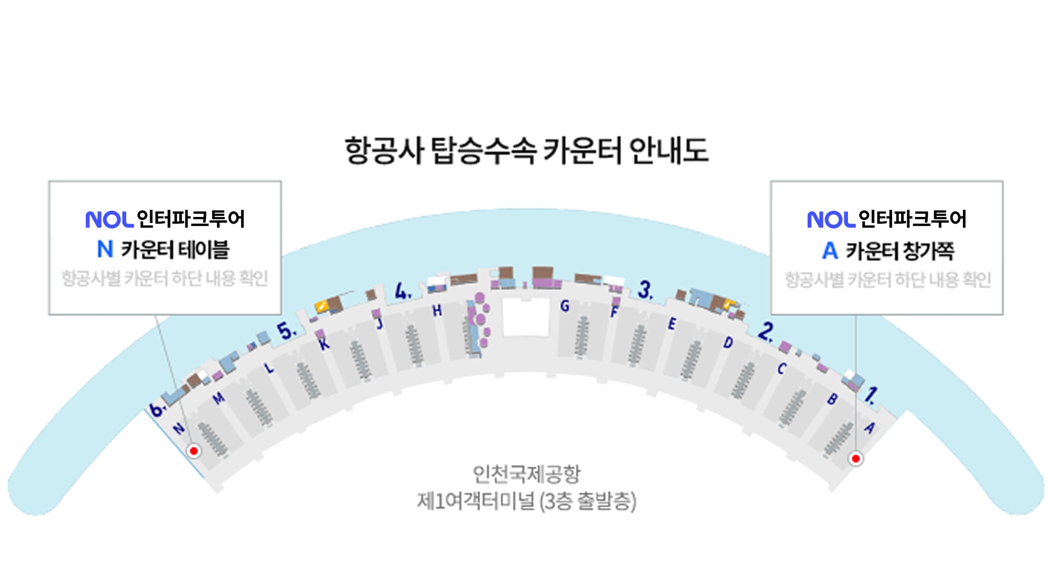 미팅 장소 : 제1터미널 N카운터 14번 출입구 앞